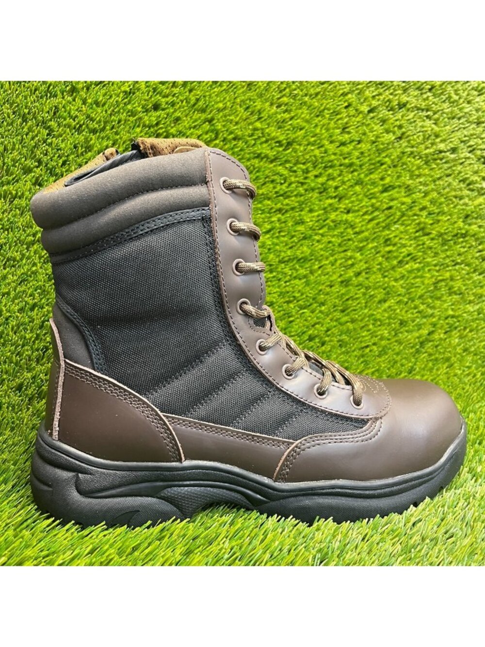 Nortiv 8 Trooper Mens Size 10.5 Brown Black Leather Tactical Combat Work Boots